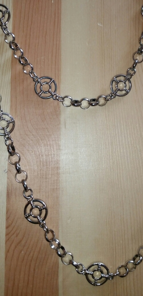 Coldwater Creek Silver Circle Station Necklace View 2